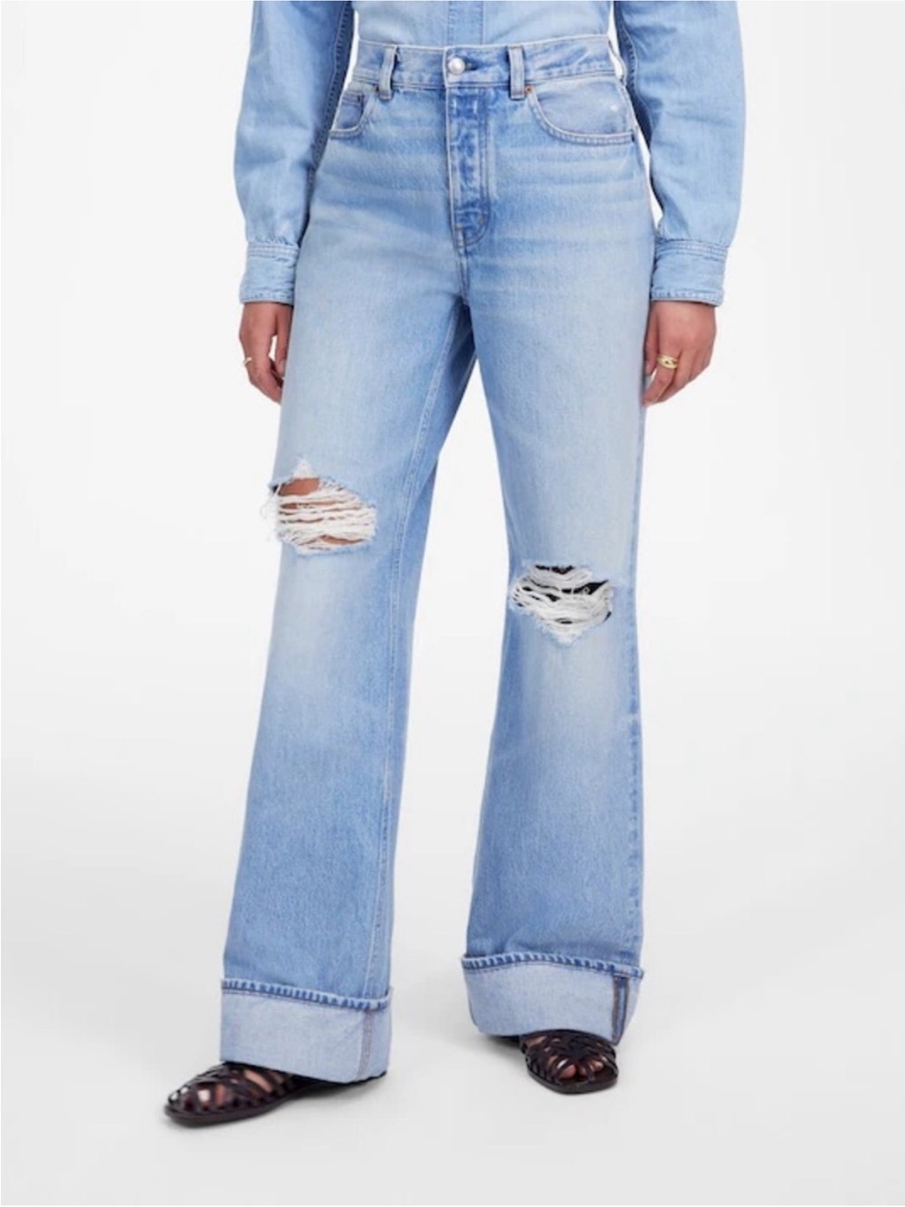 Madewell Low Slung Baggy Cuffed Jeans - Picture 11 of 13